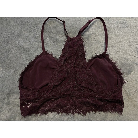aerie women’s lace bralette Burgundy size M - Picture 3 of 5